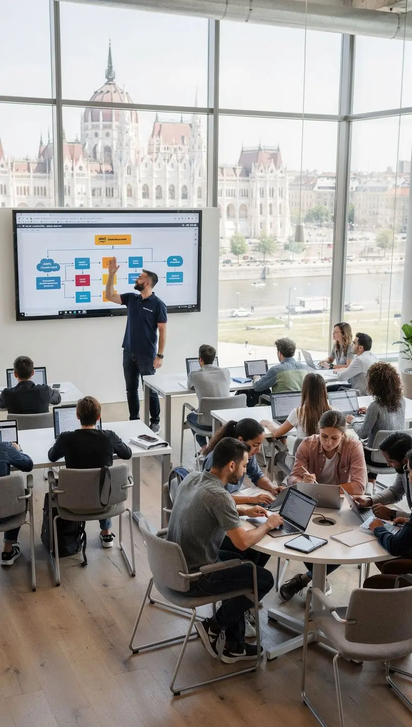 Szoftverfejlesztők, akik felhőalapú alkalmazásokon dolgoznak.