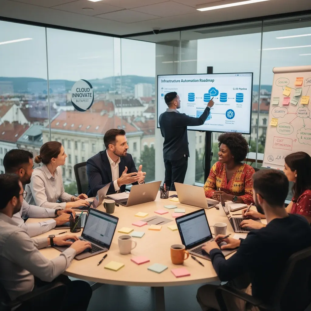 Szoftverfejlesztők, akik felhőalapú alkalmazásokon dolgoznak.